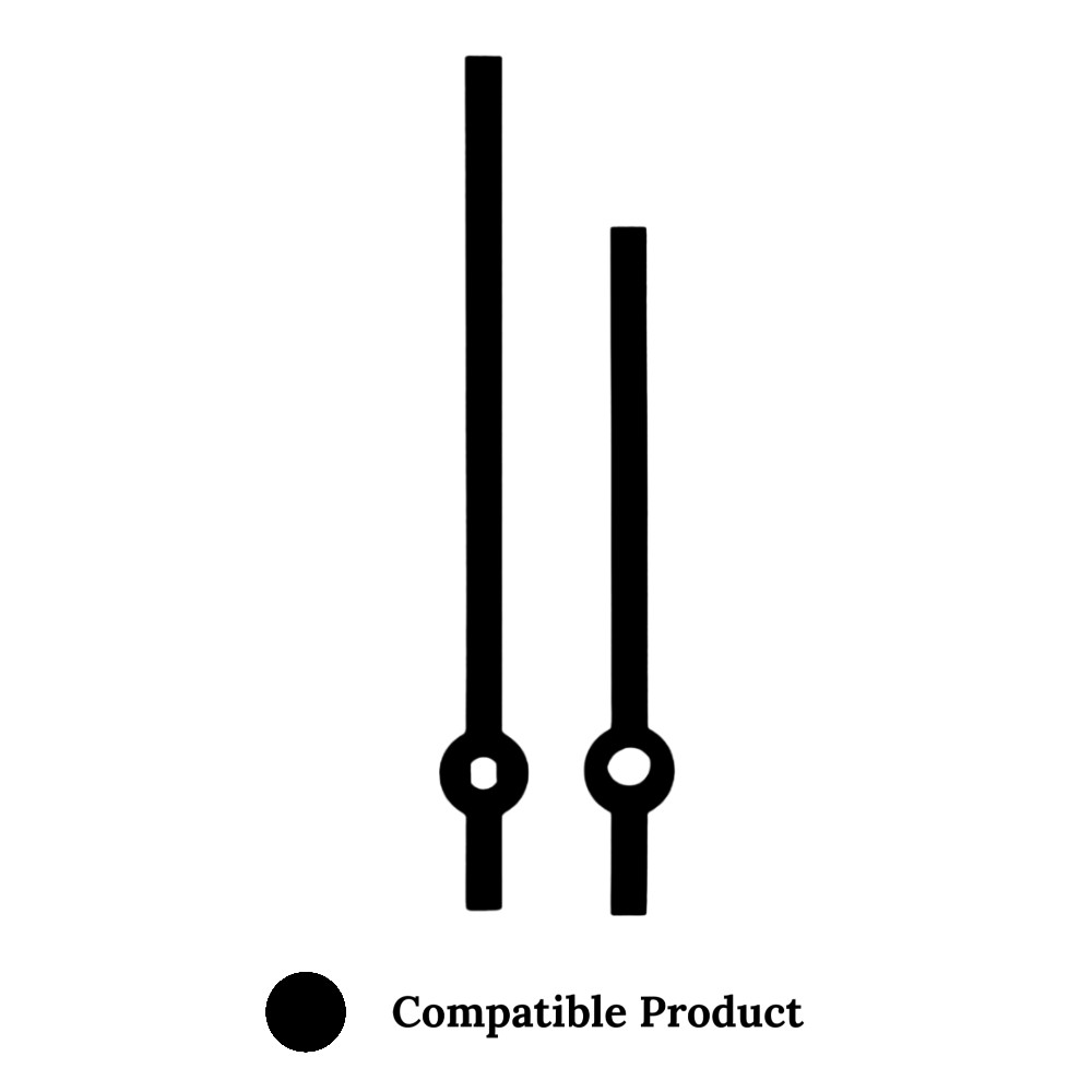 Quartz Euroshaft Metal Clock Hands Compatible With Hechinger, Hermle, Junghans, Kienzle and UTS - 140mm Black