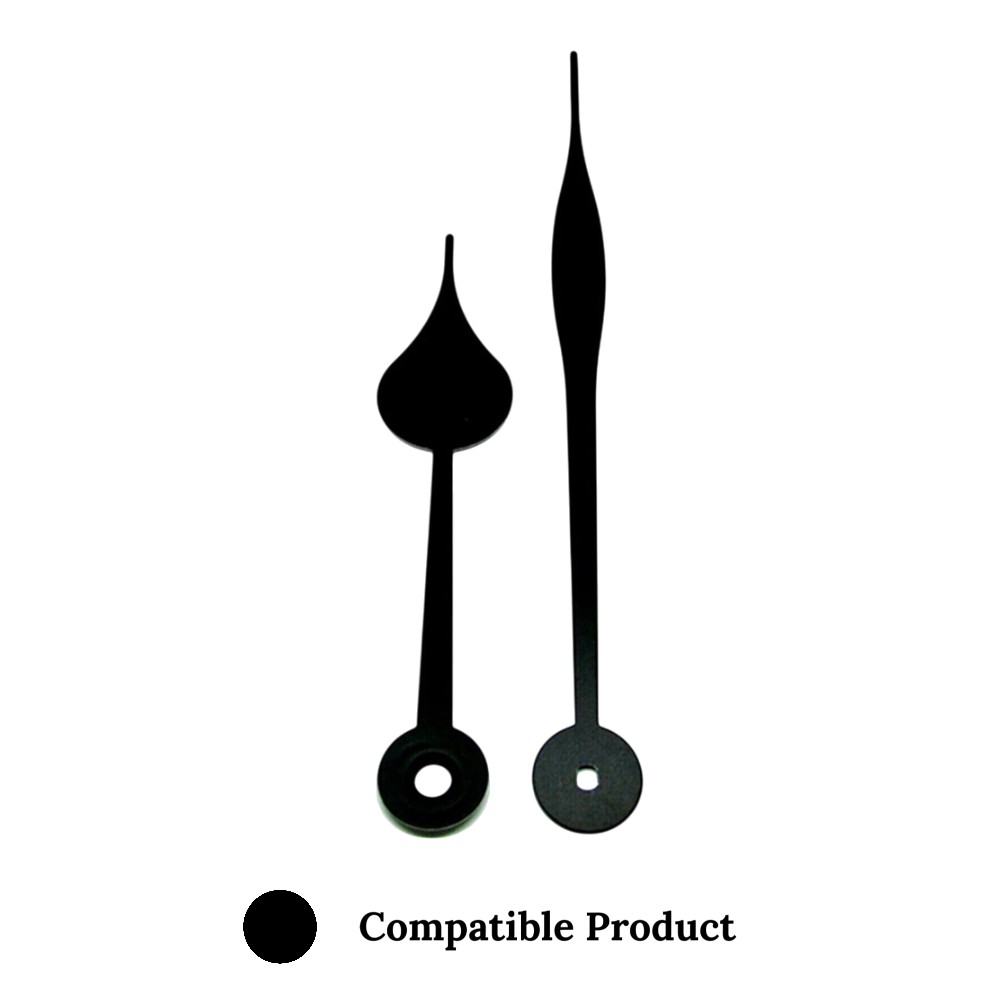 Quartz Euroshaft Metal Clock Hands Compatible With Hechinger, Hermle, Junghans, Kienzle and UTS - 136mm Black