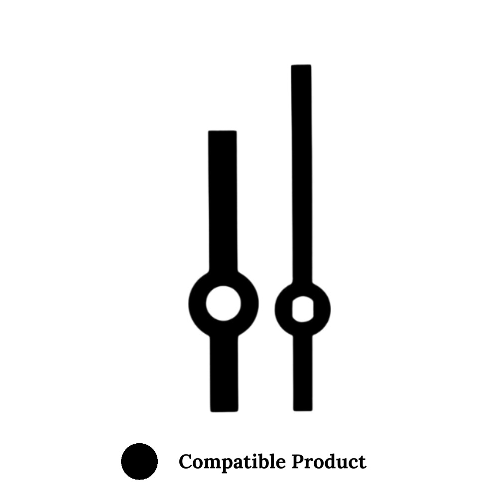 Quartz Euroshaft Metal Clock Hands Compatible With Hechinger, Hermle, Junghans, Kienzle and UTS - 35mm (B) Black