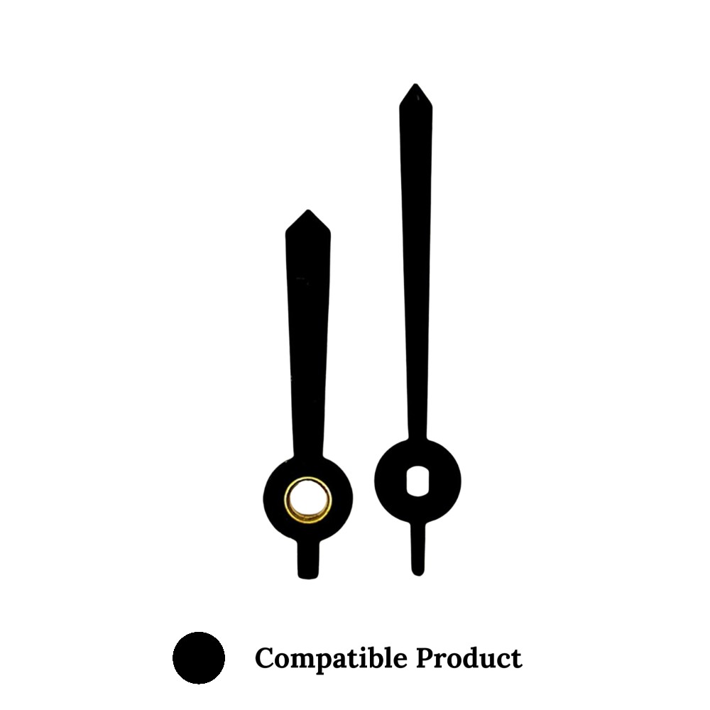 Quartz Euroshaft Metal Clock Hands Compatible With Hechinger, Hermle, Junghans, Kienzle and UTS - 53mm Black