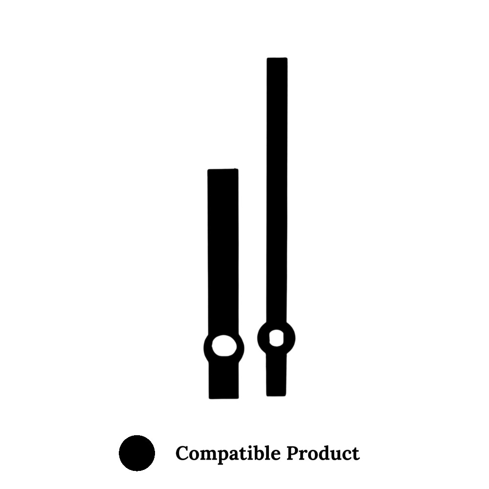 Quartz Euroshaft Metal Clock Hands Compatible With Hechinger, Hermle, Junghans, Kienzle and UTS - 55mm Black