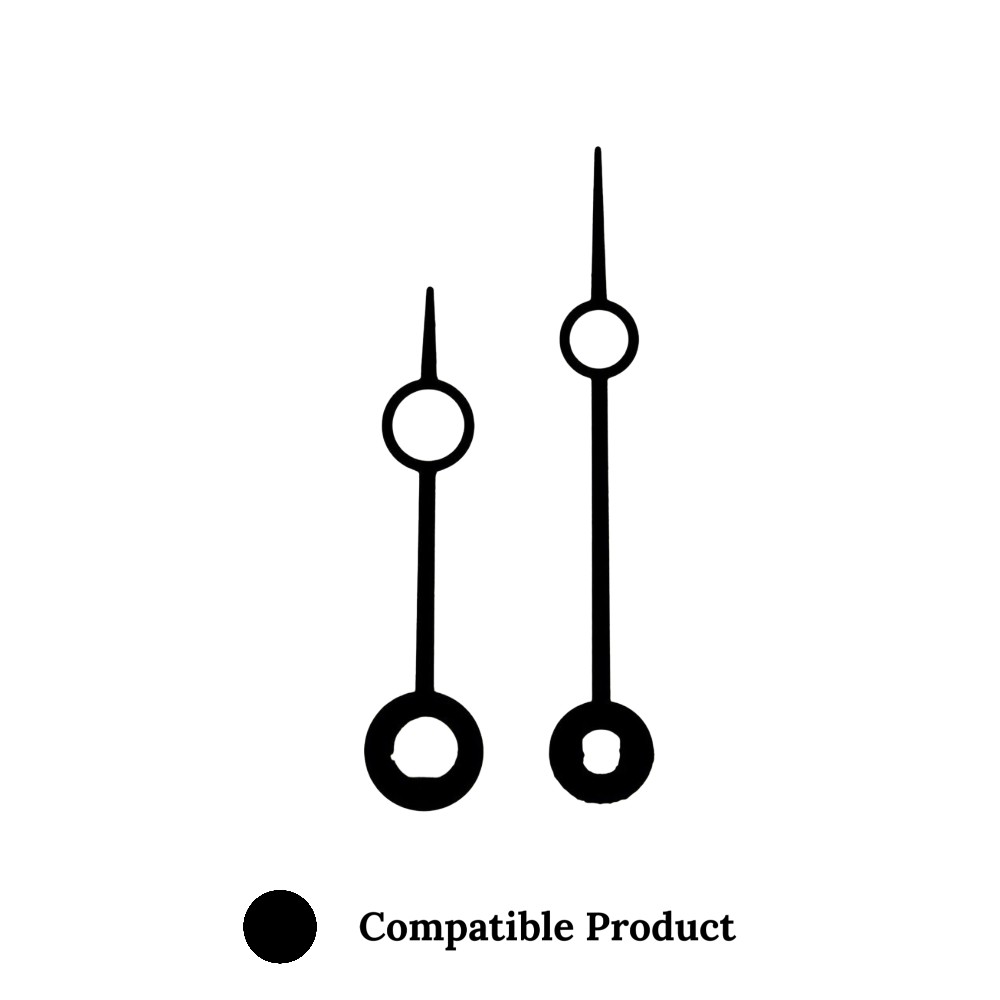 Quartz Euroshaft Metal Clock Hands Compatible With Hechinger, Hermle, Junghans, Kienzle and UTS - 62mm Black