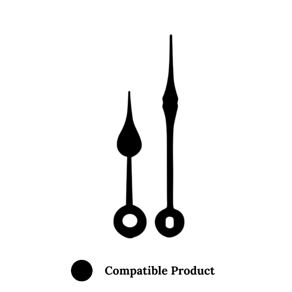 Quartz Euroshaft Metal Clock Hands Compatible With Hechinger, Hermle, Junghans, Kienzle and UTS - 68mm Black