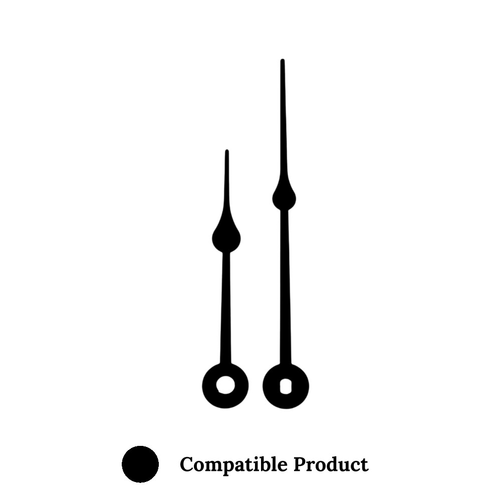 Quartz Euroshaft Metal Clock Hands Compatible With Hechinger, Hermle, Junghans, Kienzle and UTS - 87mm Black