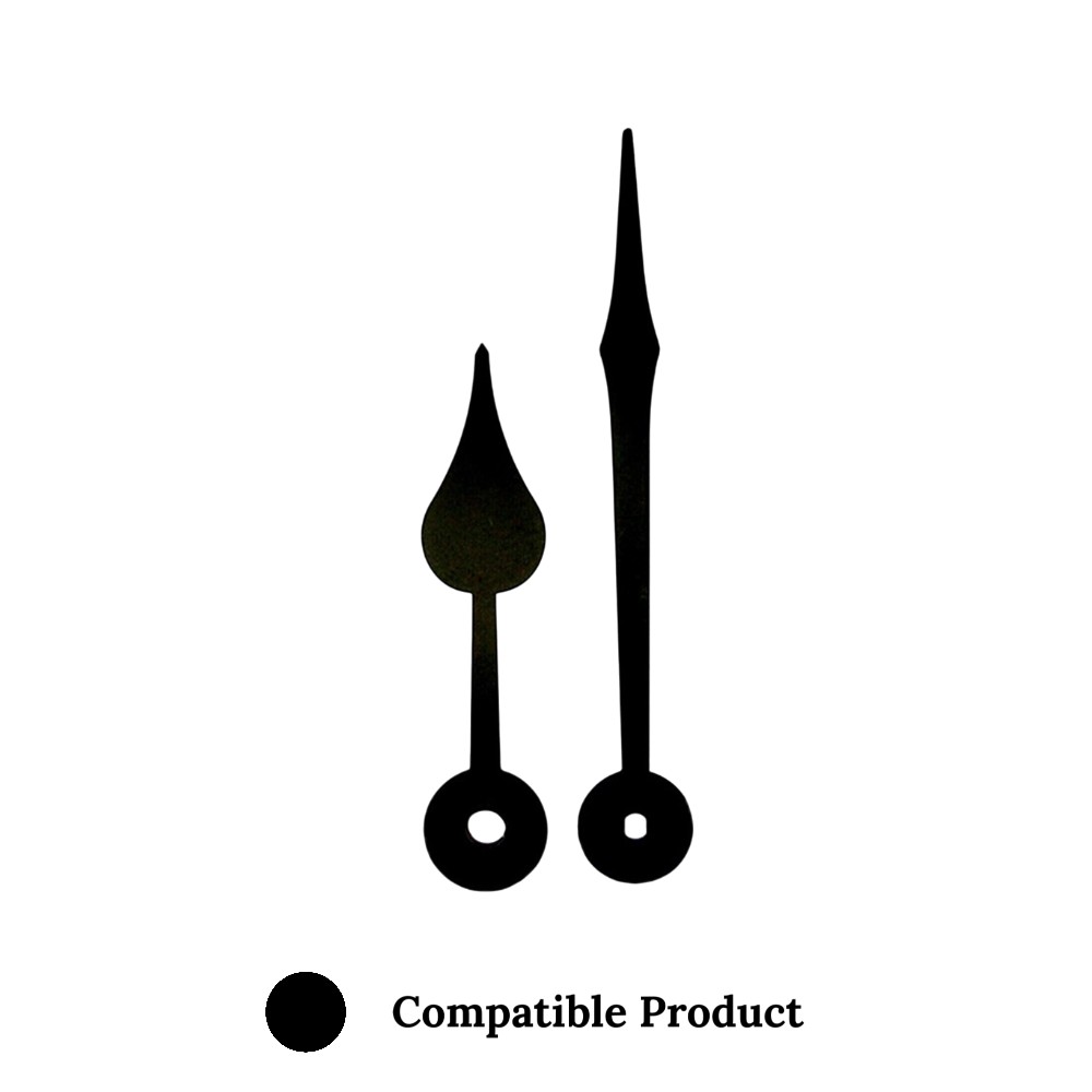 Quartz Euroshaft Metal Clock Hands Compatible With Hechinger, Hermle, Junghans, Kienzle and UTS - 90mm Black