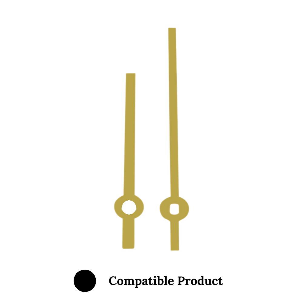 Quartz Euroshaft Metal Clock Hands Compatible With Hechinger, Hermle, Junghans, Kienzle and UTS - 100mm Gold