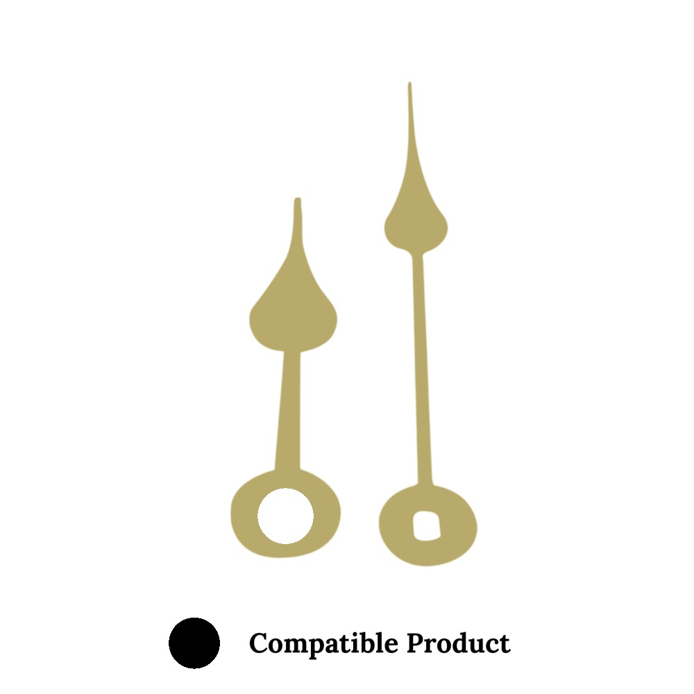 Quartz Euroshaft Metal Clock Hands Compatible With Hechinger, Hermle, Junghans, Kienzle and UTS - 117mm Gold
