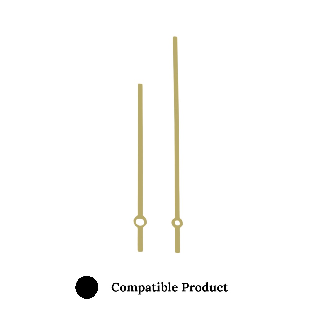 Quartz Euroshaft Metal Clock Hands Compatible With Hechinger, Hermle, Junghans, Kienzle and UTS - 140mm Gold