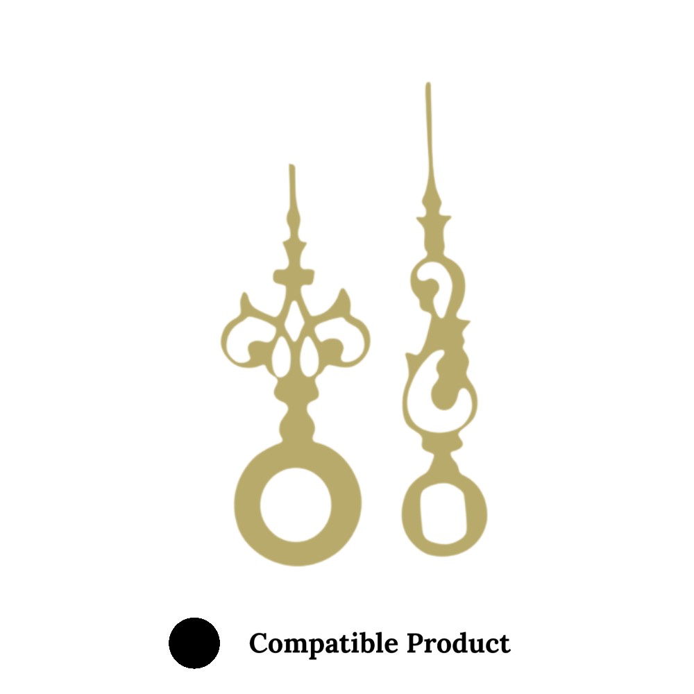 Quartz Euroshaft Metal Clock Hands Compatible With Hechinger, Hermle, Junghans, Kienzle and UTS - 32mm Gold