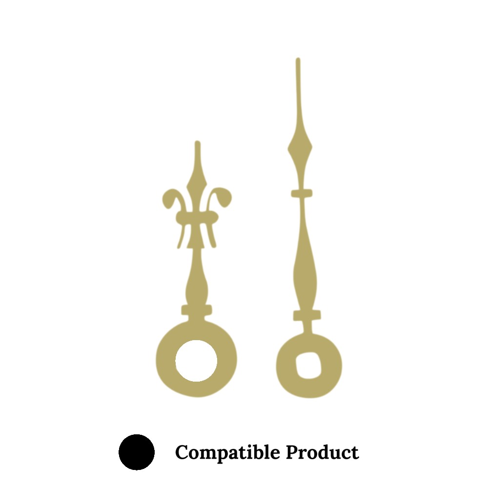 Quartz Euroshaft Metal Clock Hands Compatible With Hechinger, Hermle, Junghans, Kienzle and UTS - 43mm Gold