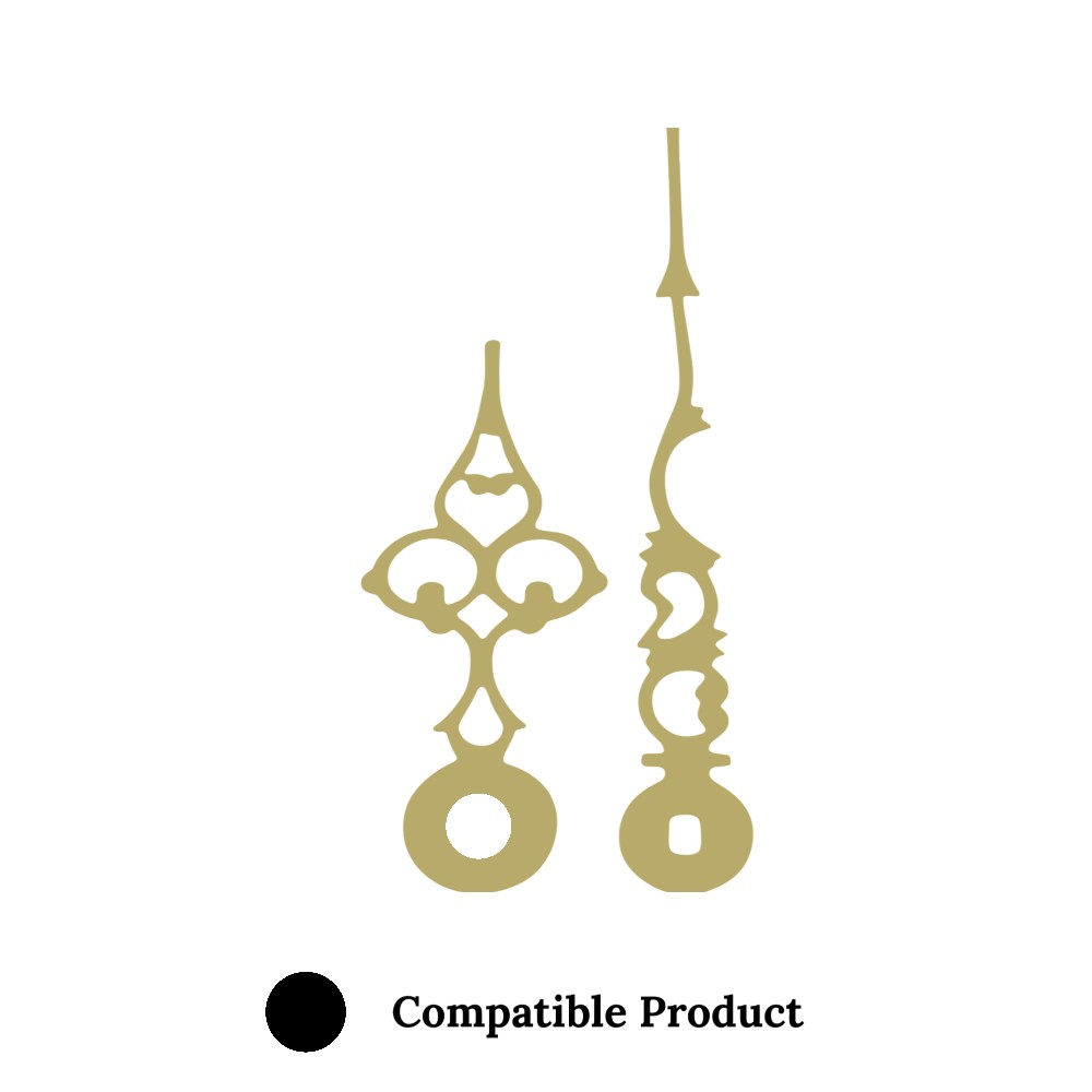 Quartz Euroshaft Metal Clock Hands Compatible With Hechinger, Hermle, Junghans, Kienzle and UTS - 46mm (B) Gold