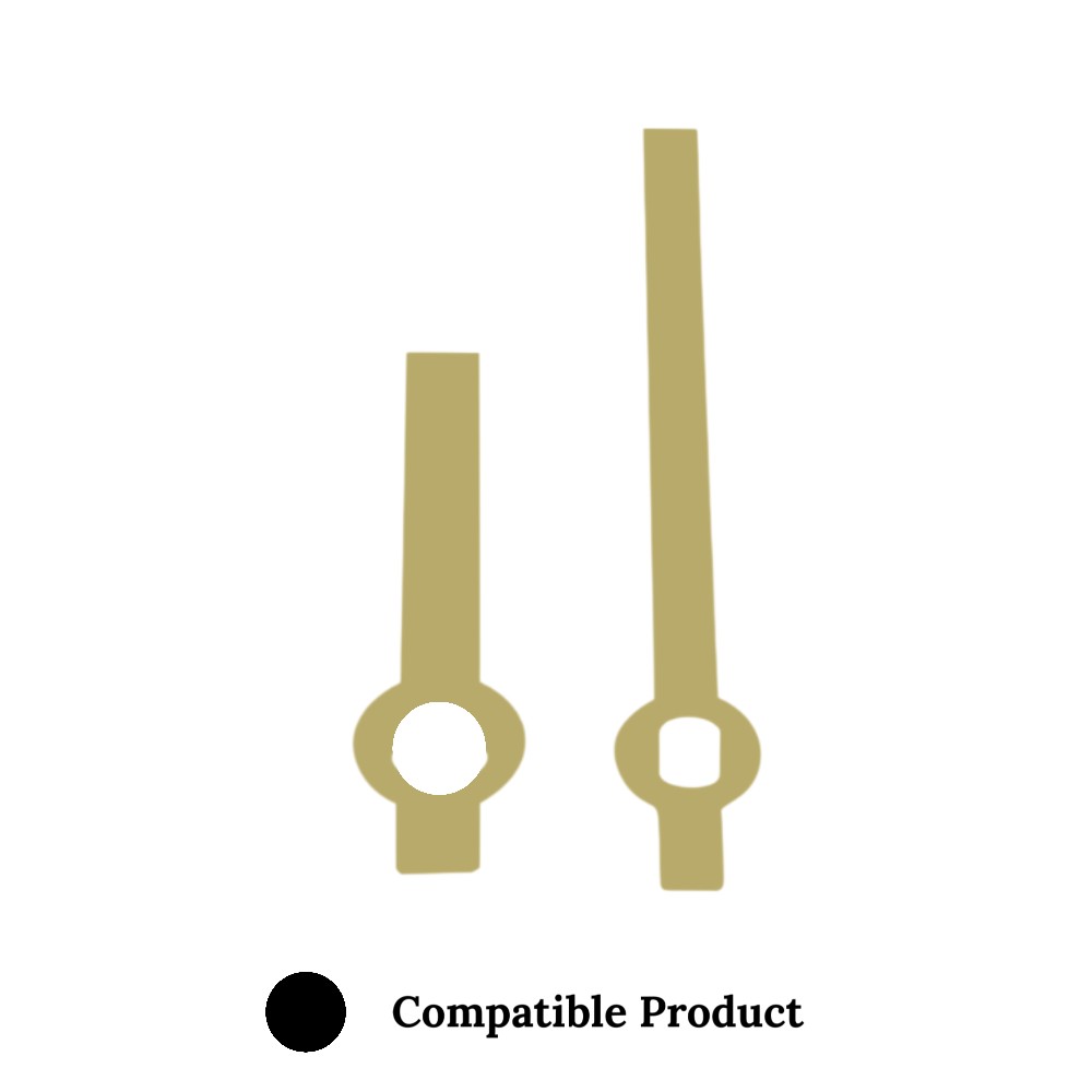 Quartz Euroshaft Metal Clock Hands Compatible With Hechinger, Hermle, Junghans, Kienzle and UTS - 55mm Gold
