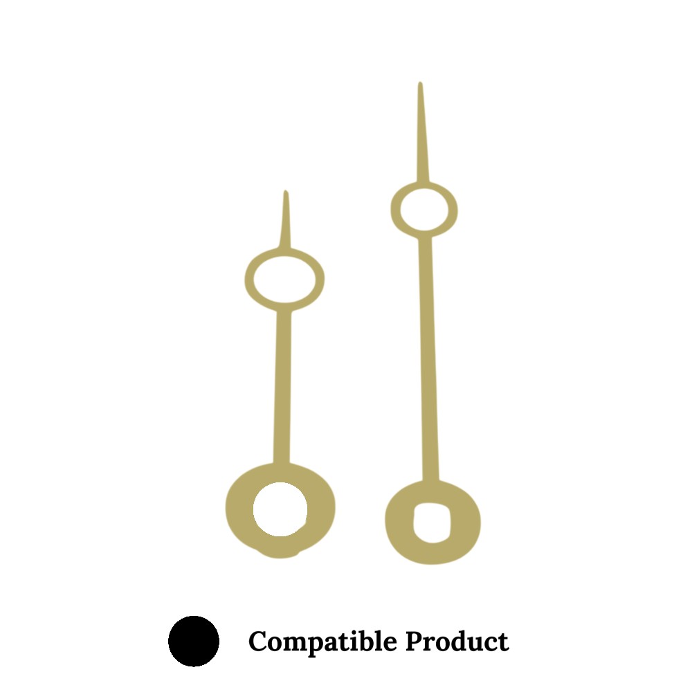 Quartz Euroshaft Metal Clock Hands Compatible With Hechinger, Hermle, Junghans, Kienzle and UTS - 62mm Gold