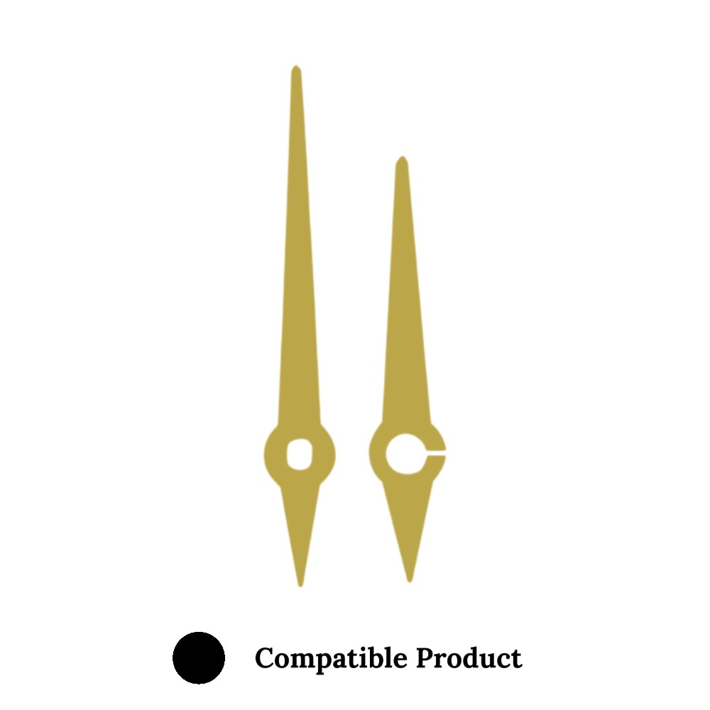 Quartz Euroshaft Metal Clock Hands Compatible With Hechinger, Hermle, Junghans, Kienzle and UTS - 70mm (A) Gold