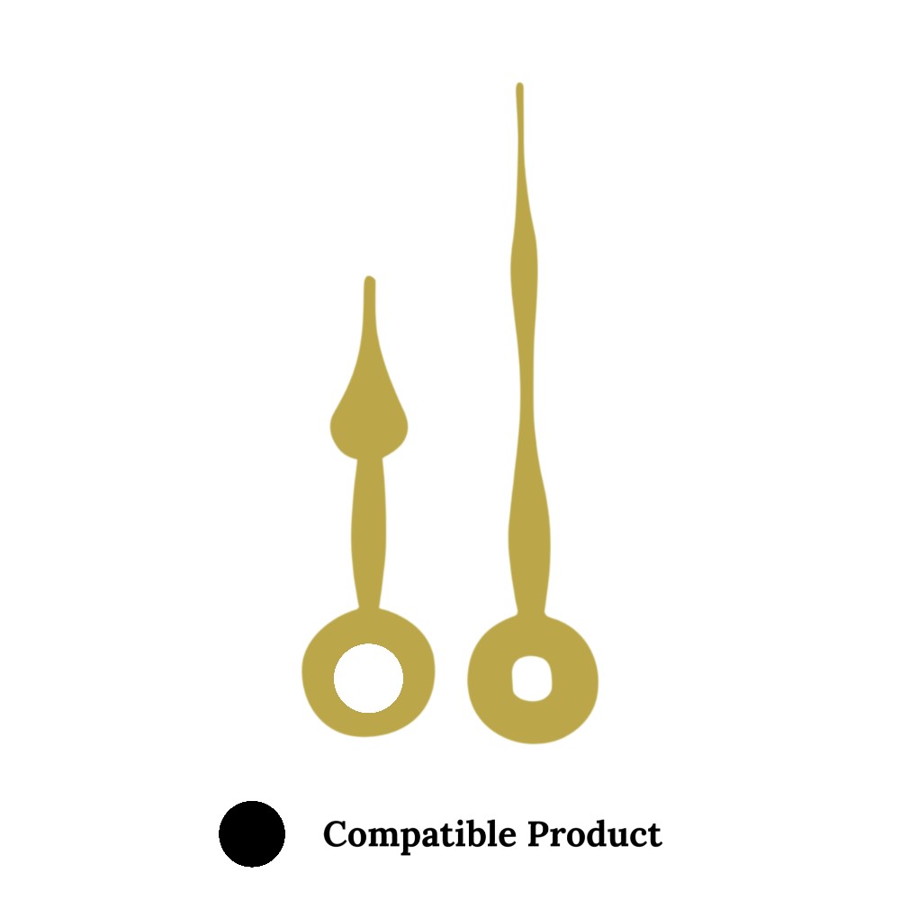 Quartz Euroshaft Metal Clock Hands Compatible With Hechinger, Hermle, Junghans, Kienzle and UTS - 80mm (B) Gold