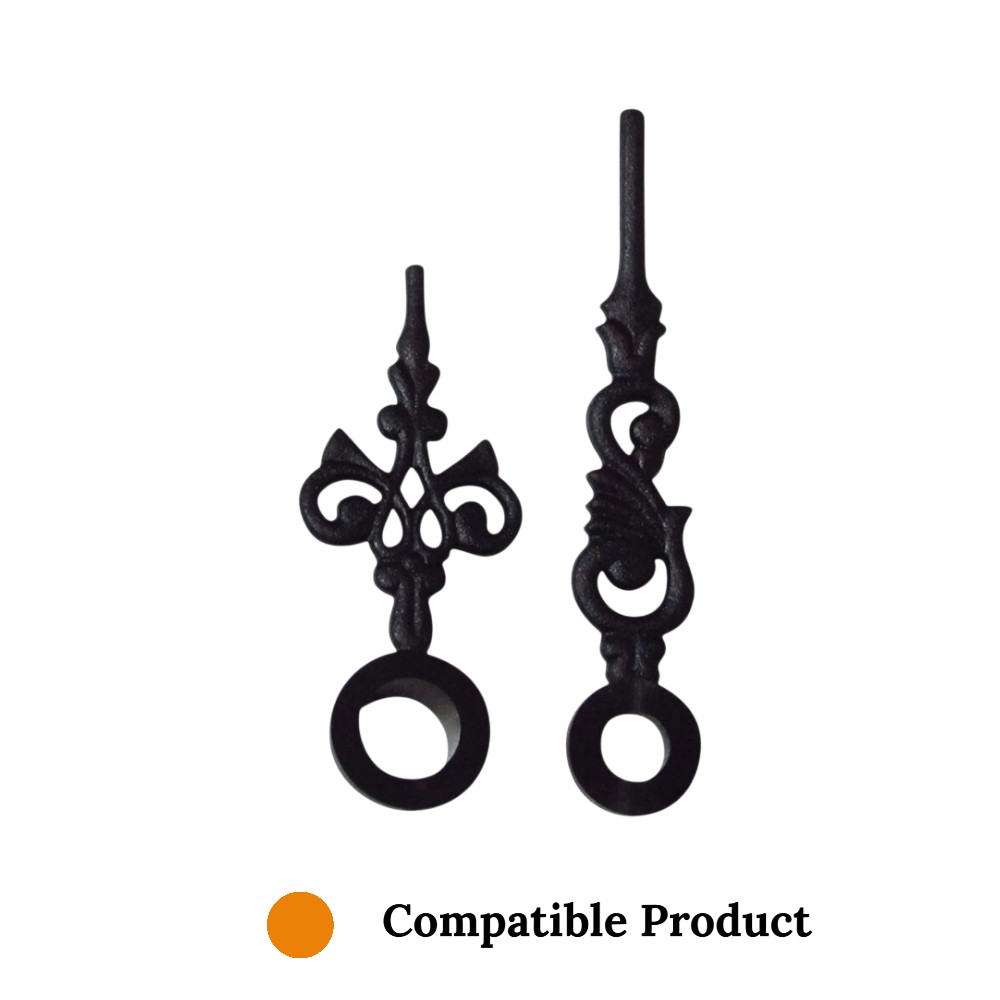 Quartz Plastic Shaft Clock Hands Compatible With Hechinger, Hermle, Junghans, Kienzle and UTS - 35mm Black Plastic