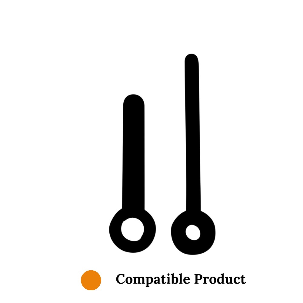 Quartz Plastic Shaft Clock Hands Compatible With Hechinger, Hermle, Junghans, Kienzle and UTS - 40mm (B) Black Plastic