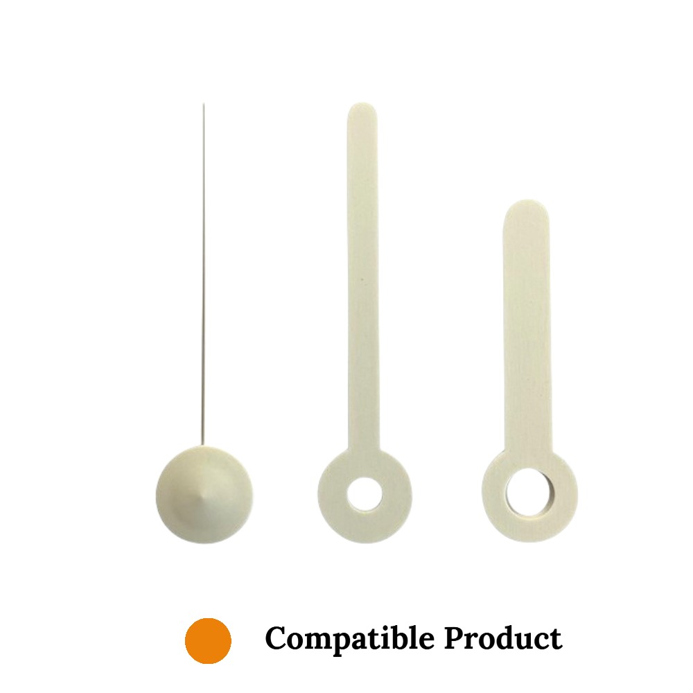 Quartz Plastic Shaft Clock Hands Compatible With Hechinger, Hermle, Junghans, Kienzle and UTS - 40mm White Plastic