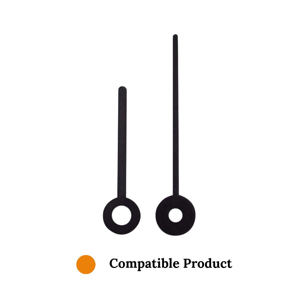 Quartz Plastic Shaft Clock Hands Compatible With Hechinger, Hermle, Junghans, Kienzle and UTS - 50mm Black Plastic