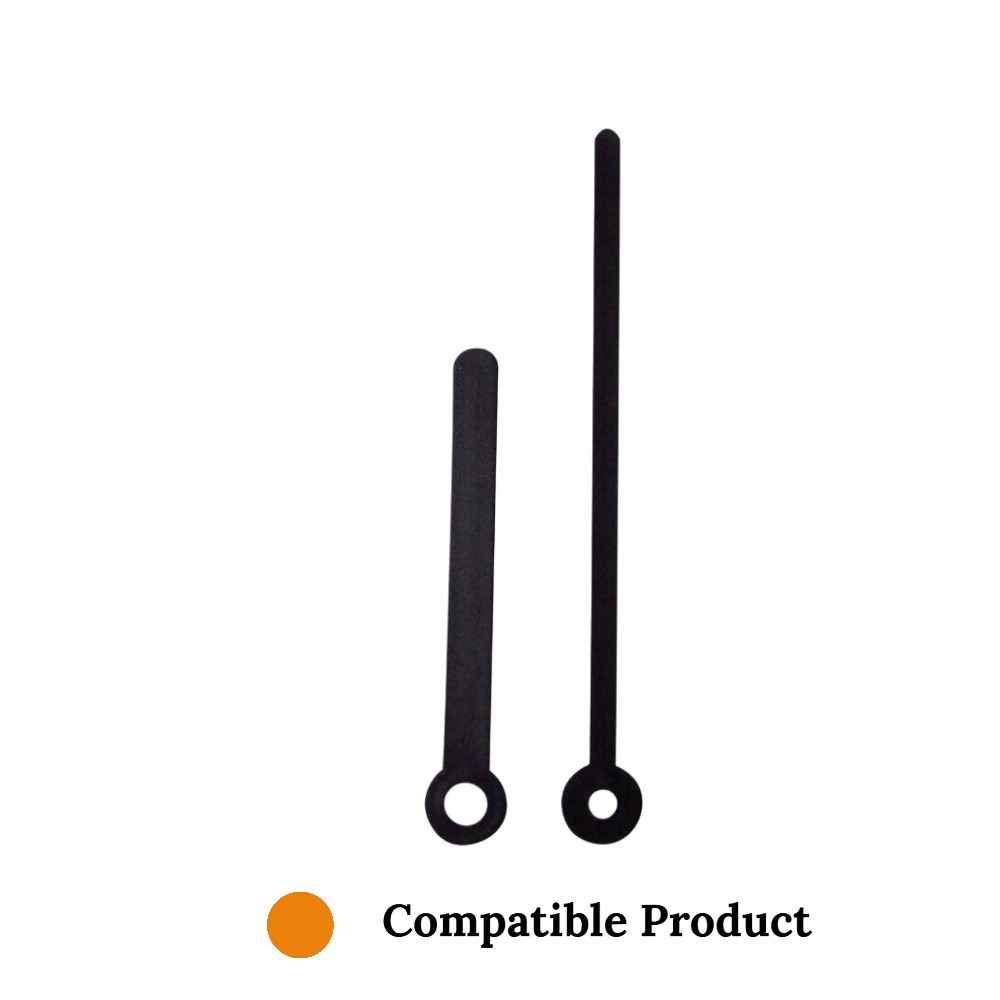 Quartz Plastic Shaft Clock Hands Compatible With Hechinger, Hermle, Junghans, Kienzle and UTS - 80mm (A) Black Plastic