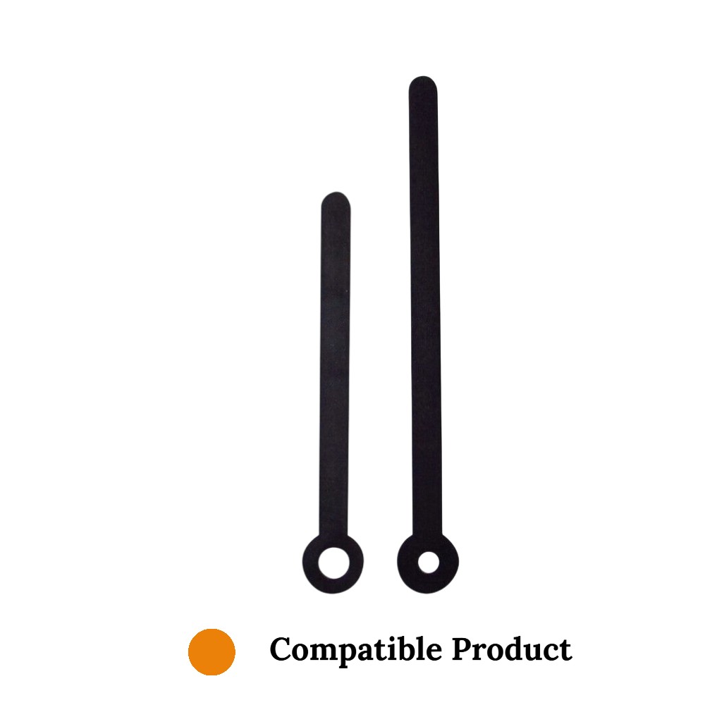 Quartz Plastic Shaft Clock Hands Compatible With Hechinger, Hermle, Junghans, Kienzle and UTS - 80mm (B) Black Plastic