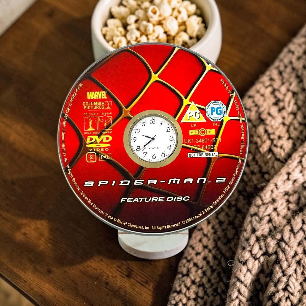 Spider-Man Novelty Desktop DVD Clock With Fixed Gold Insert - Image 7