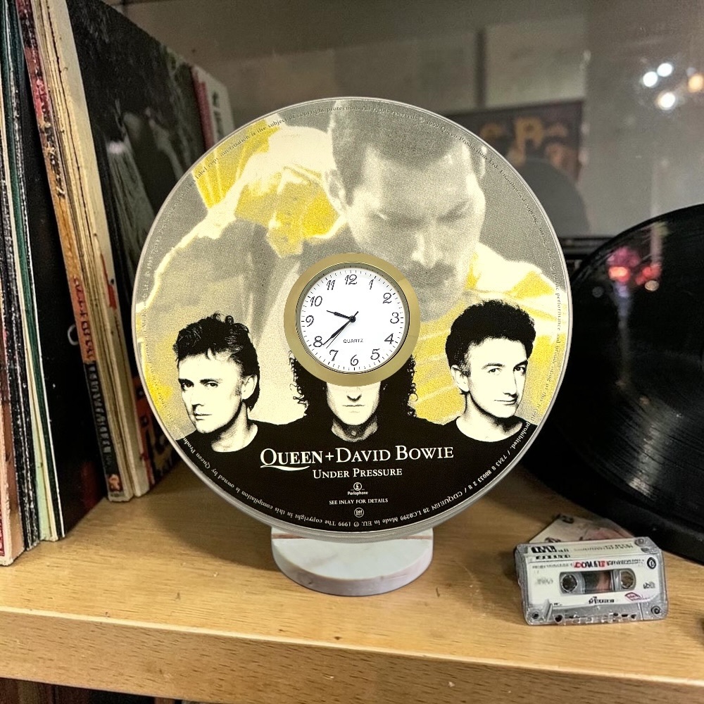 Queen Novelty Desktop CD Clock With Fixed Gold Insert