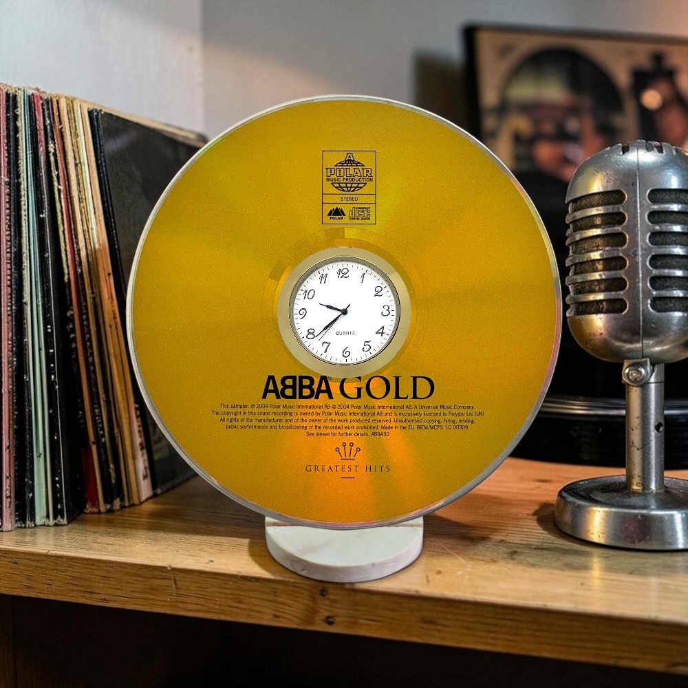 ABBA Novelty Desktop CD Clock With Fixed Gold Insert - Image 2
