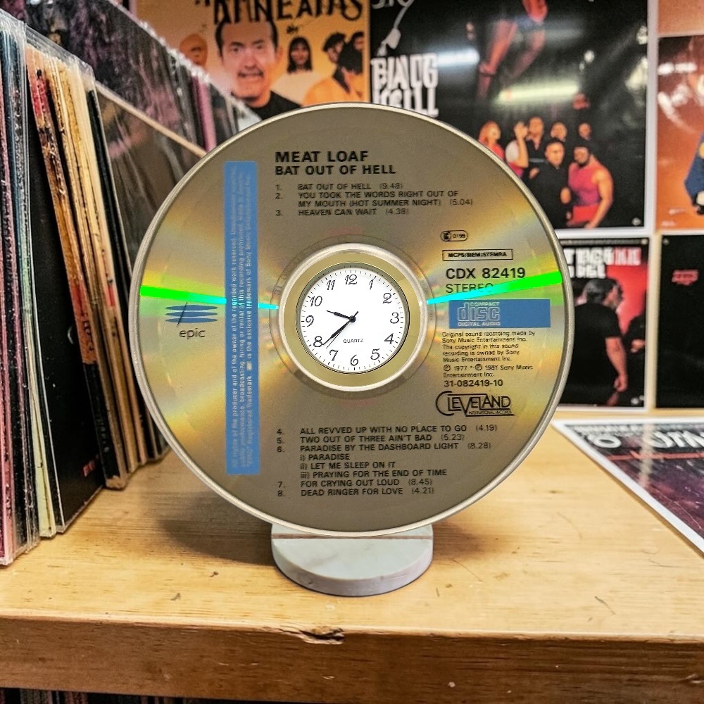 Meat Loaf Novelty Desktop CD Clock With Fixed Gold Insert - Image 1