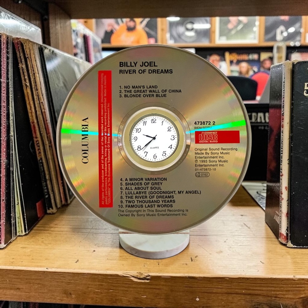 Billy Joel Novelty Desktop CD Clock With Fixed Gold Insert - Image 1