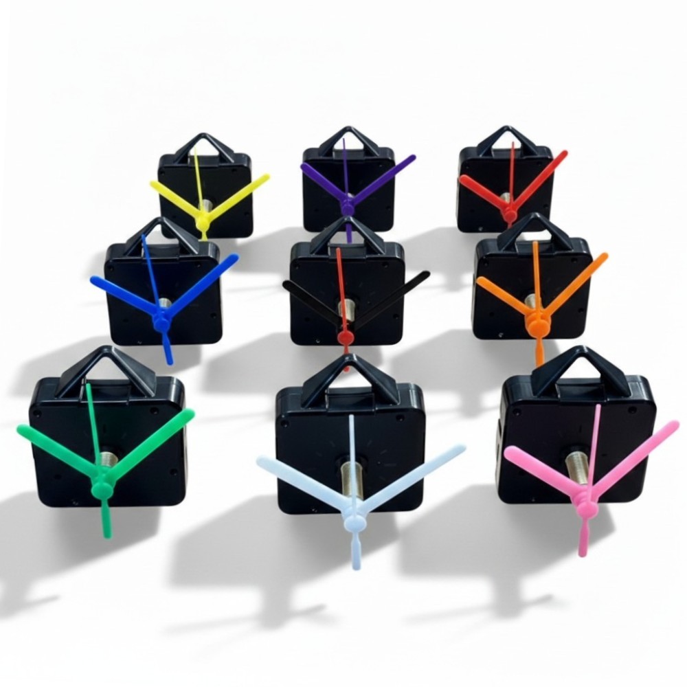 10 Pack - Battery Powered Clock Mechanisms With Plastic Hands Replacement Movement Kit For Repair