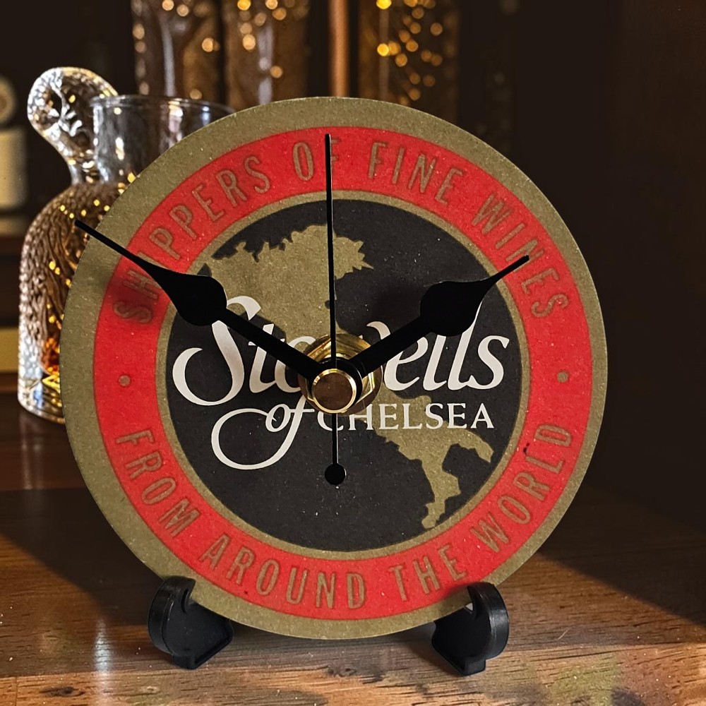Stowells of Chelsea - Wines (Italy) Novelty Beer Mat Clocks With Display Stand