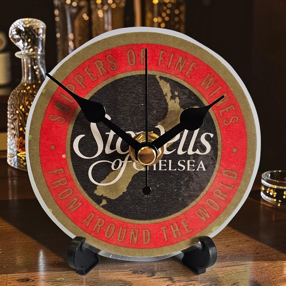 Stowells of Chelsea - Wines (New Zealand) Novelty Beer Mat Clocks With Display Stand