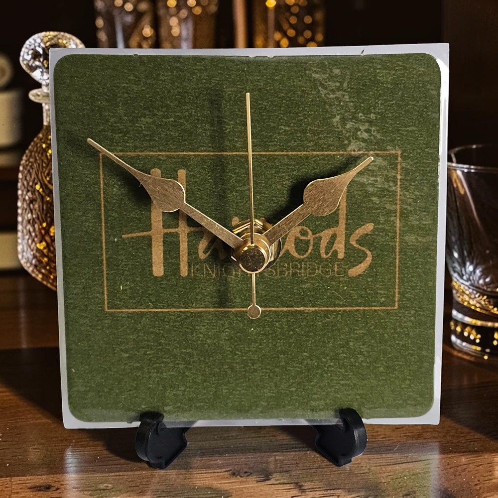 Harrods (Design 1) Novelty Beer Mat Clocks With Display Stand