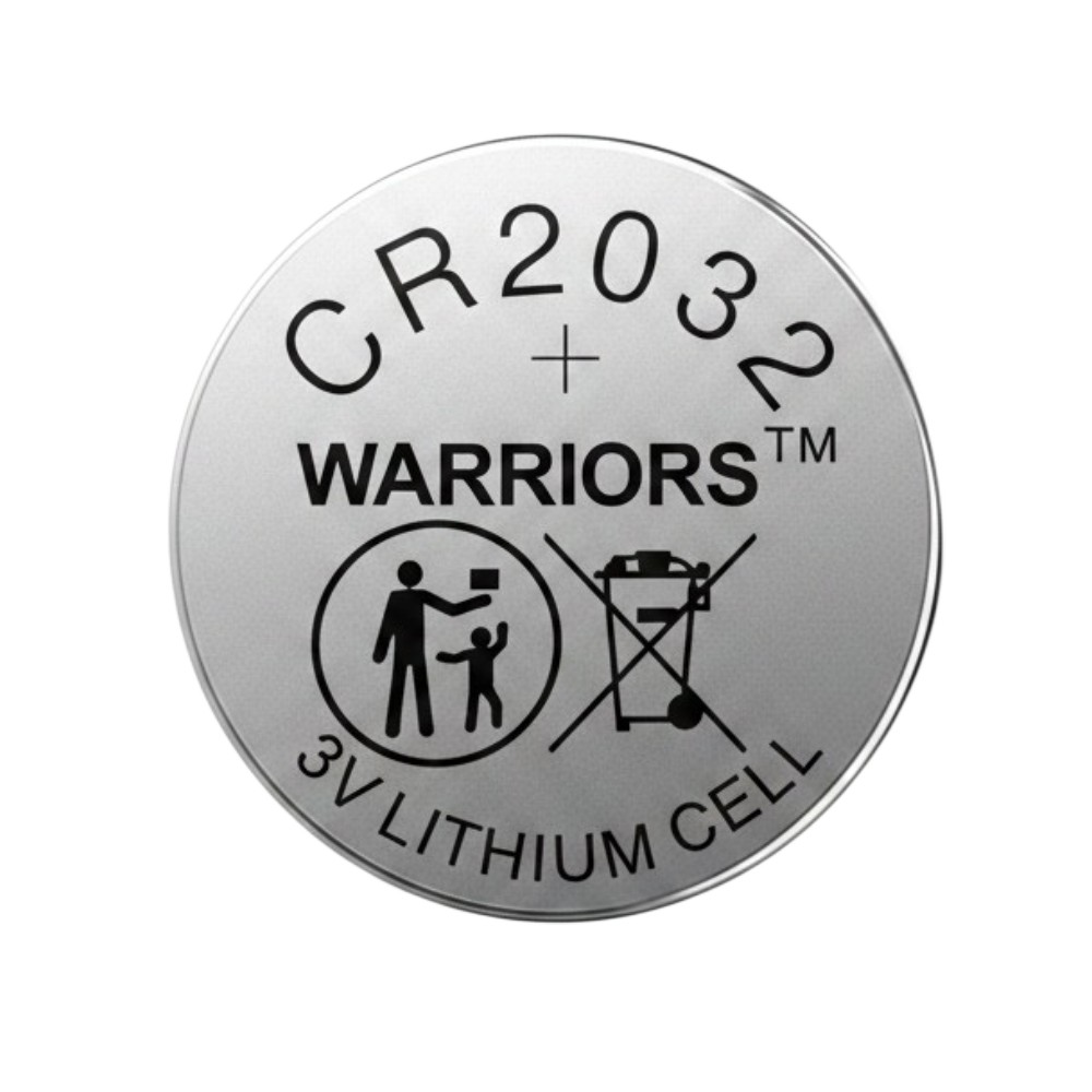 Warriors CR2032 Lithium Battery 3V 240mAh Coin Cell for Low Drain Devices