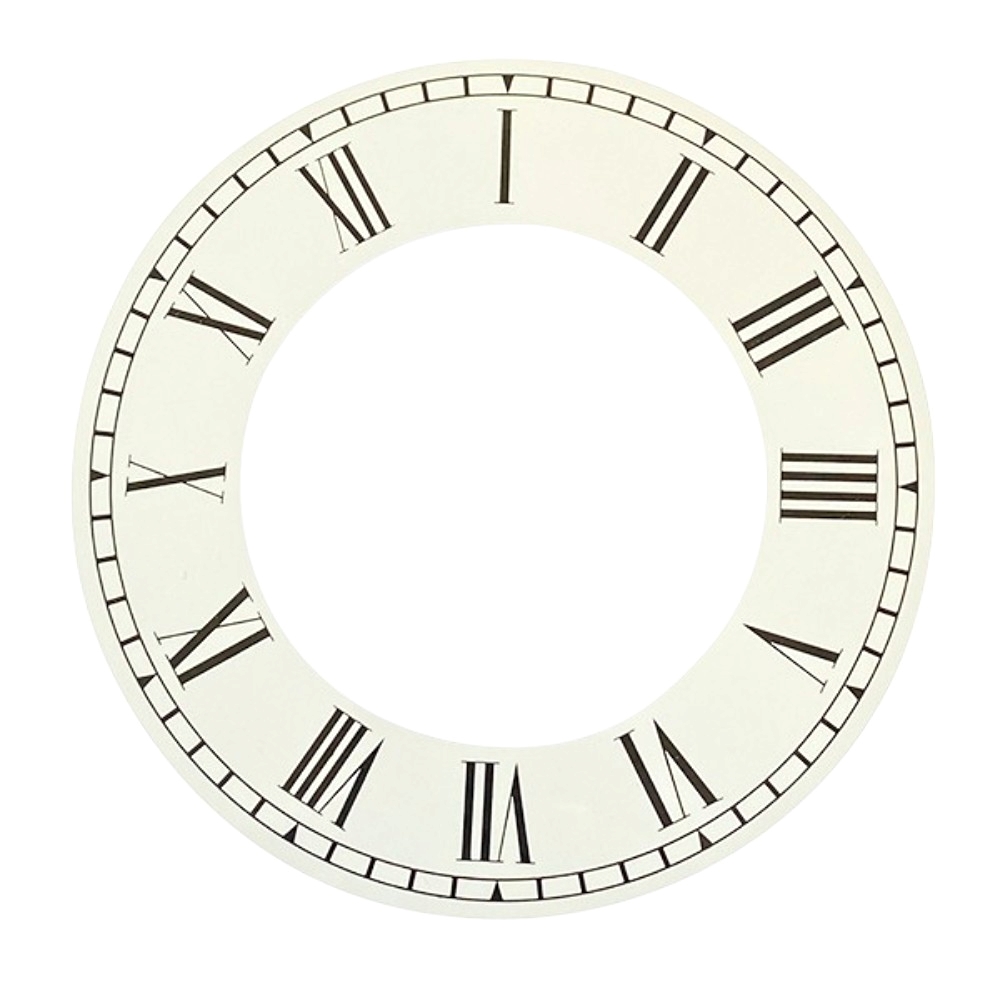 Metal White Chapter Clock Dial Ring With Black Roman Numbers