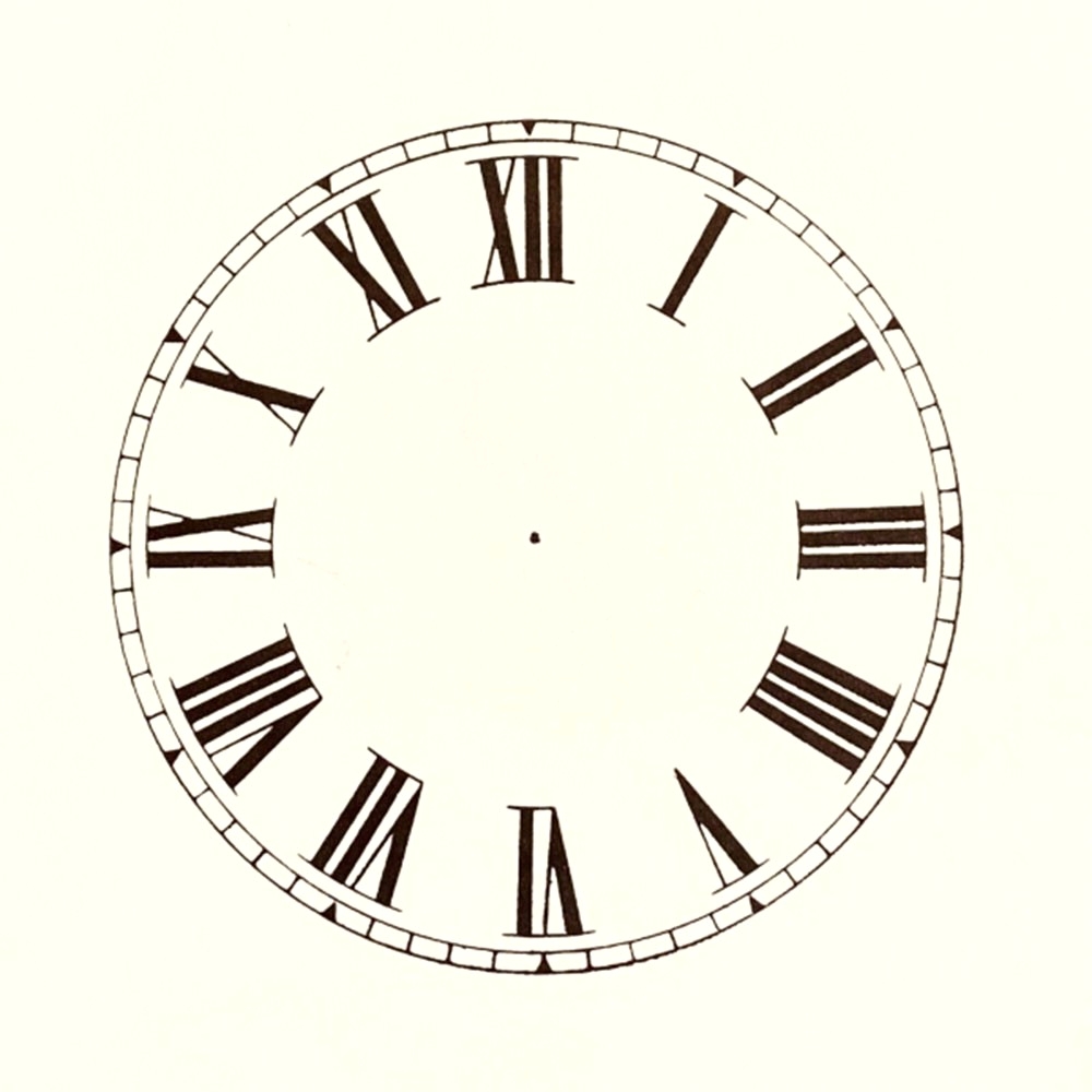 Roman Ivory Clock Dial Face On Strong Card Paper