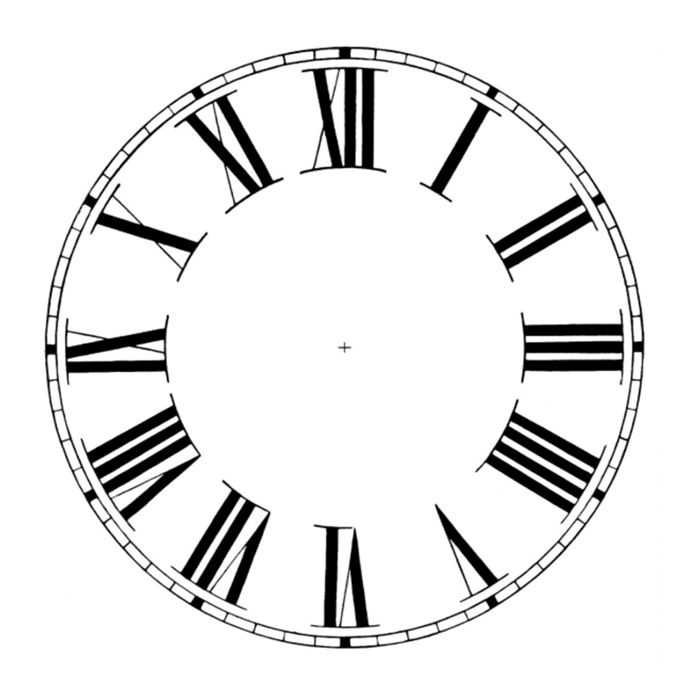 Roman White Clock Dial Face On Strong Card Paper