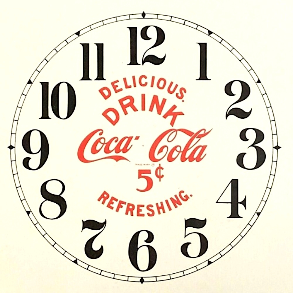 Roman Ivory Coca Cola Clock Dial Face On Strong Card Paper