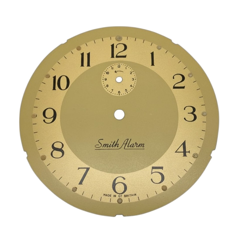 Arabic Smiths Gold Aluminium Alarm Clock Dials Face With Black Numbers – 110mm