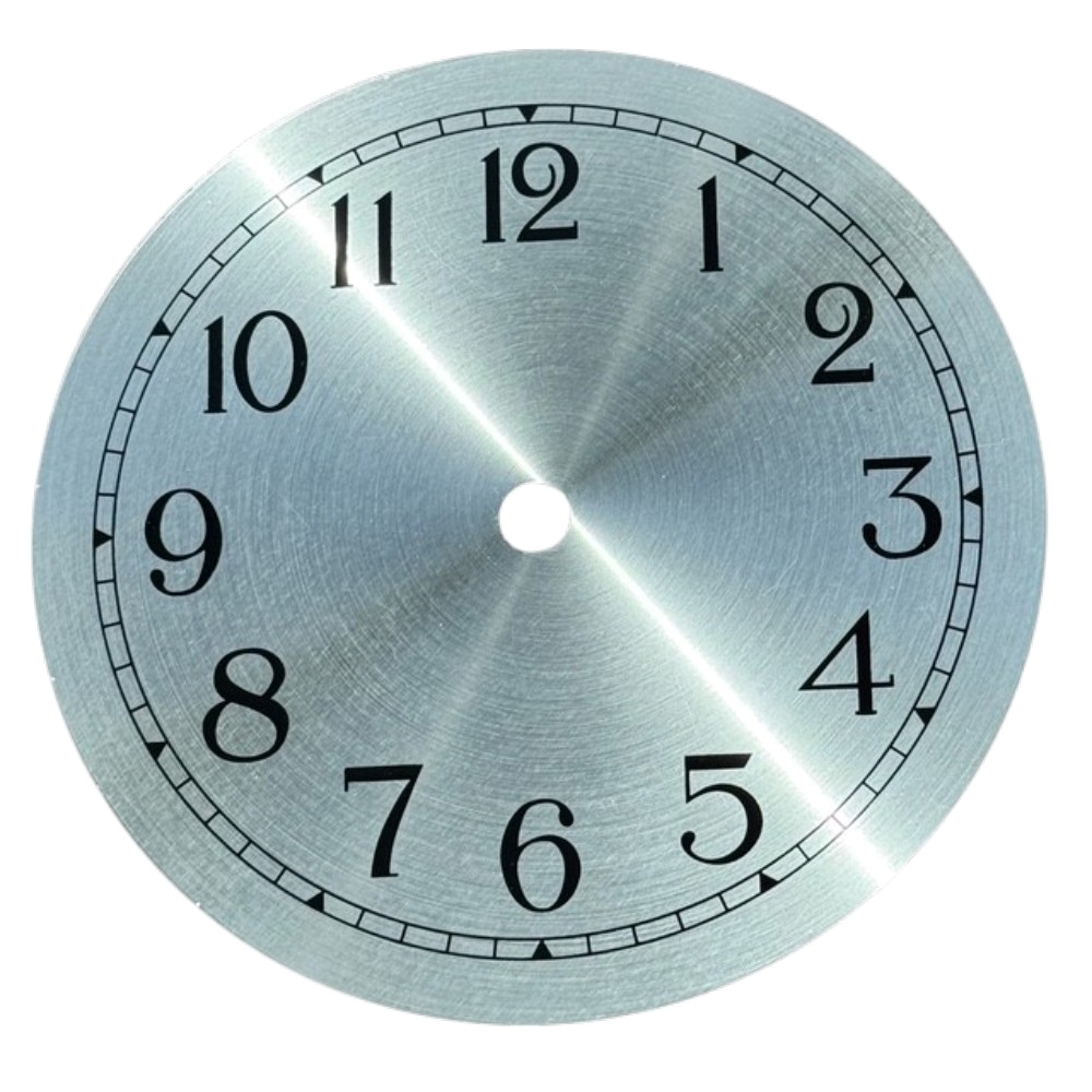 Arabic Brushed Silver Clock Dials Face With Black Arabic Numbers - 152mm