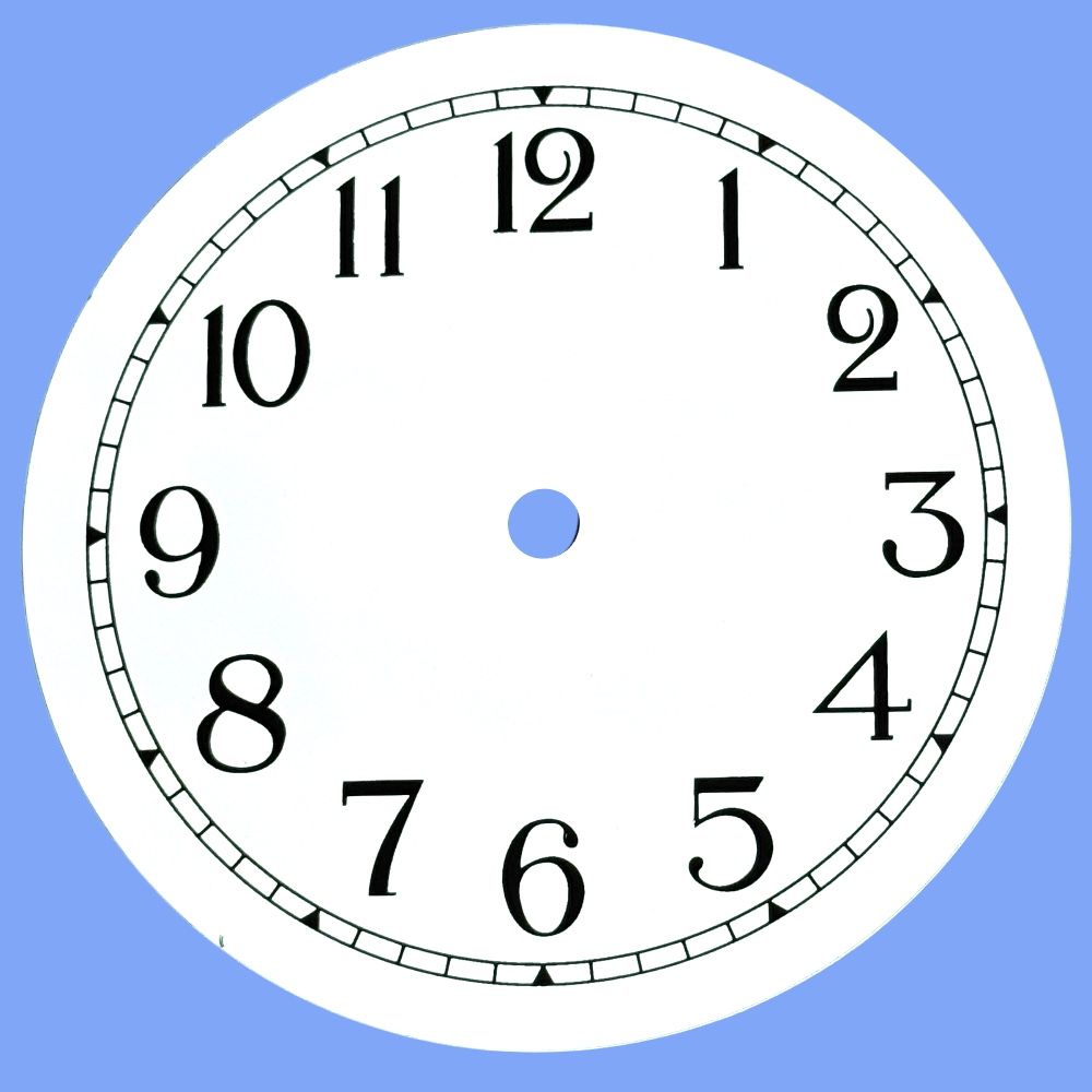 Arabic White Clock Dials Face With Black Arabic Numbers - 152mm