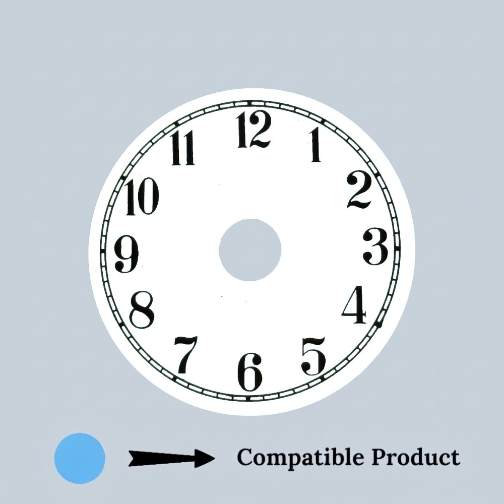Carriage Clock Dial - White With Black Roman Numbers - 55mm Metal