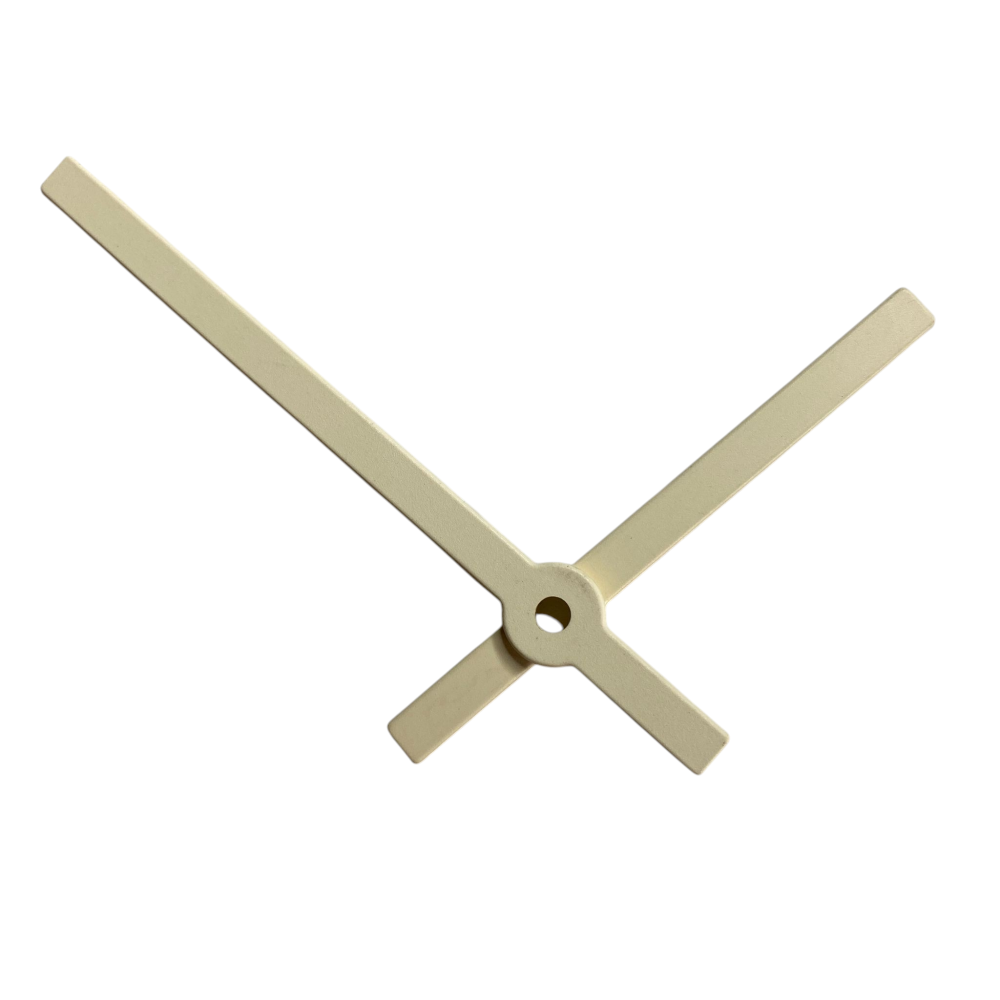 New Replacement Press Fit Quartz Chinese Coloured Clock Hands - Hand Holes 3.6mm & 5.5mm - 70mm Cream