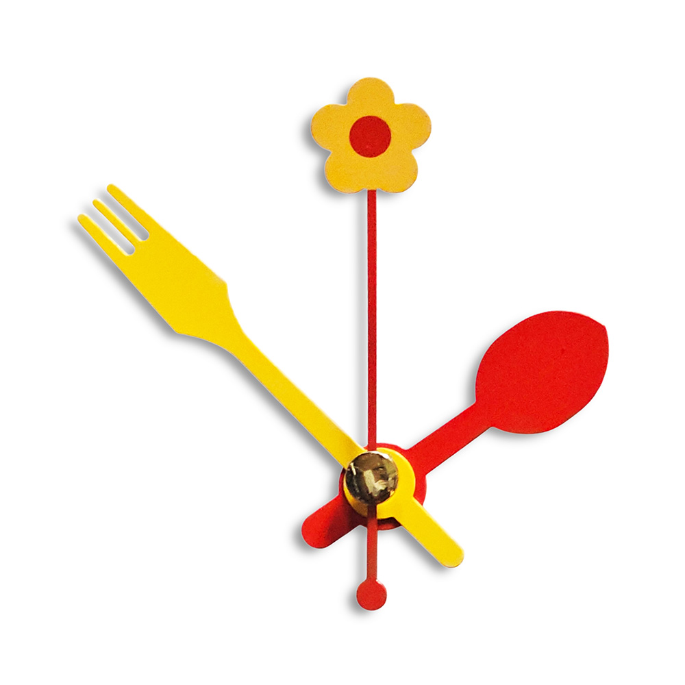 New Replacement Press Fit Quartz Chinese Coloured Clock Hands - Hand Holes 3.6mm & 5.5mm - 45mm Metal Novelty Cutlery
