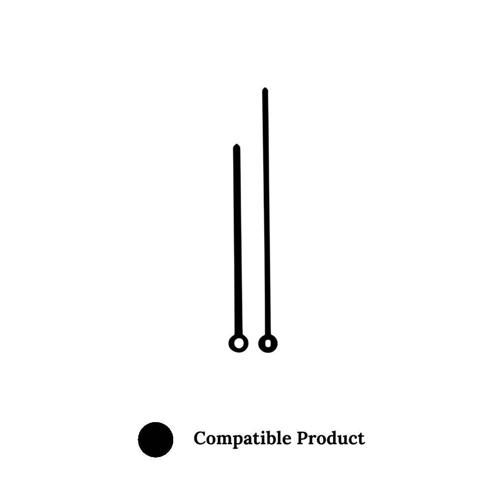 Quartz Euroshaft Metal Clock Hands Compatible With Hechinger, Hermle, Junghans, Kienzle and UTS - 55mm (A) Black