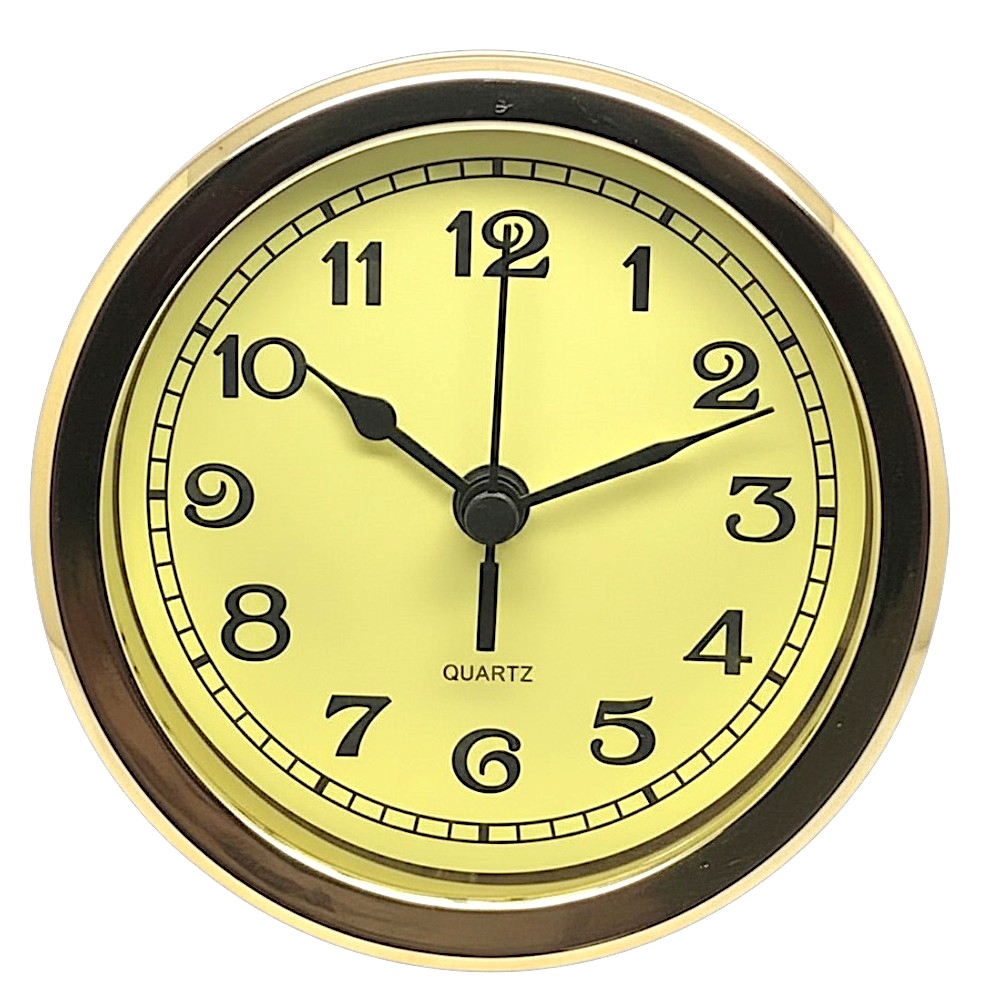 103mm New Quartz Replacement Round Gold (B) Bezel Clock Insert Arabic - Suitable for a clock hole 91-93mm