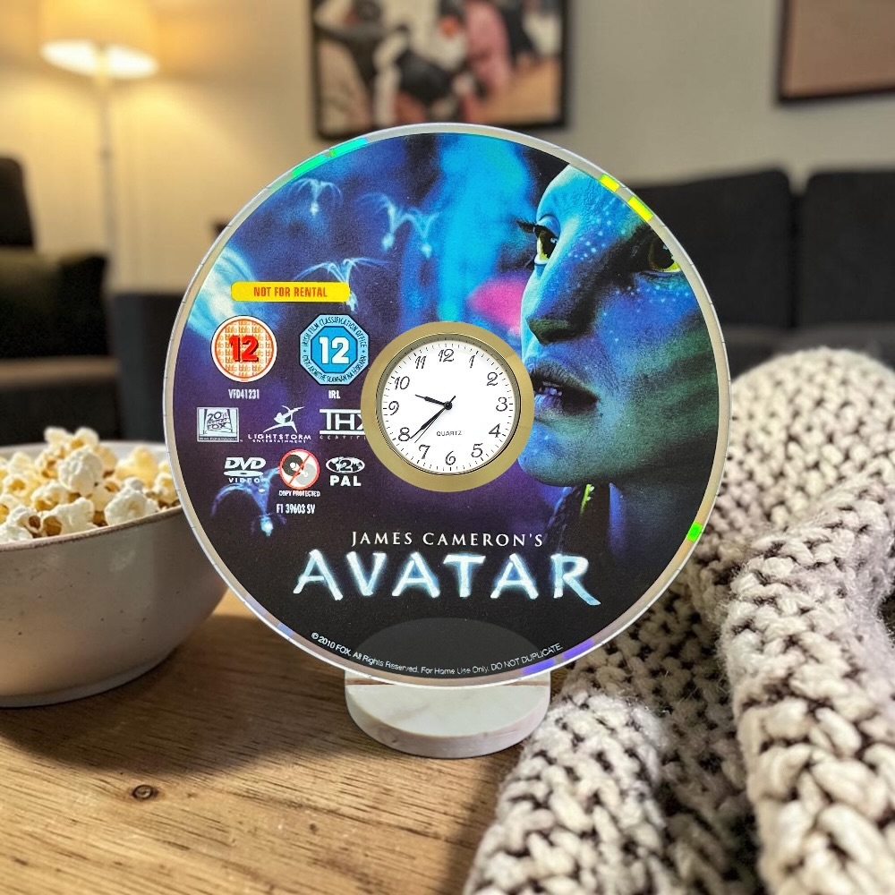 Novelty Desktop Uncycled DVD Clock With Fixed Gold Insert - Avatar