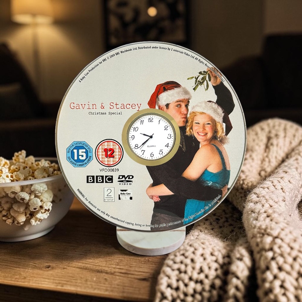 Gavin & Stacey Novelty Desktop DVD Clock With Fixed Gold Insert - Design 6