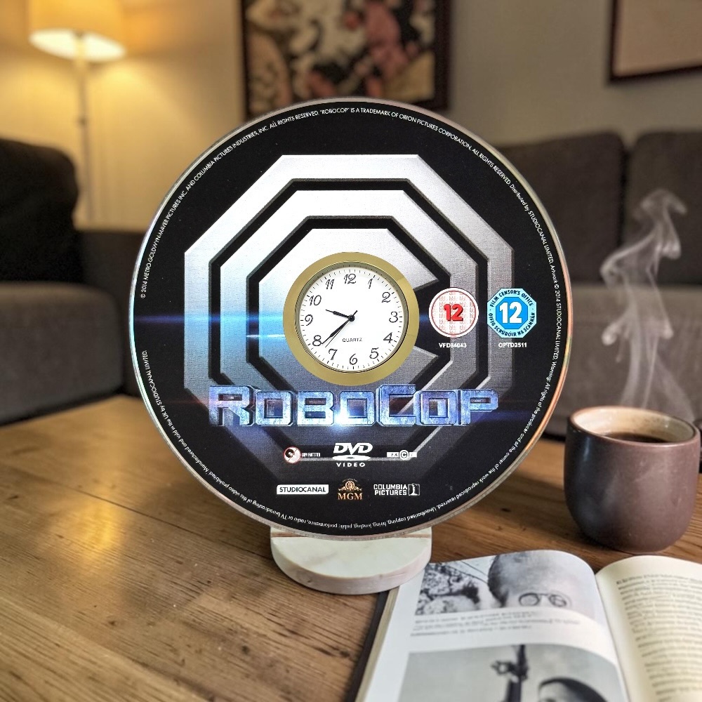 Robocop Novelty Desktop DVD Clock With Fixed Gold Insert